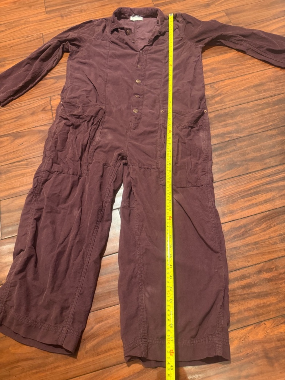 We The Free oversised Deep Plum Button-Front Utility Jumpsuit - Picture 5 of 13